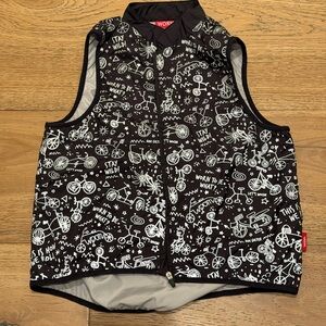 Woom Kids Black Reflective Graphic Vest